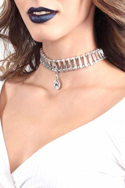 LABALABA Kadın Antik Gümüş Kaplama Tasarım Choker