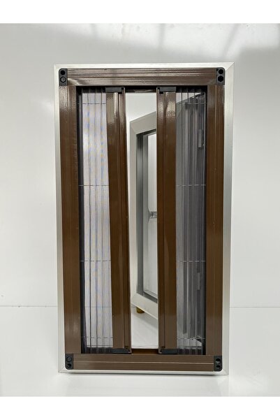 Deniz Cam Sineklik Plise Duble Sineklik Koyu Kahve Pileli / Akordiyon Kapı Ve...