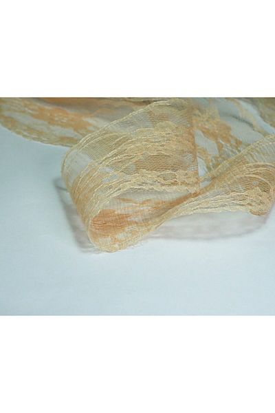 tuhafiyecimiz Δαντέλα εκρού πλάτους 5 cm μπάλα 5 μέτρων - (730)