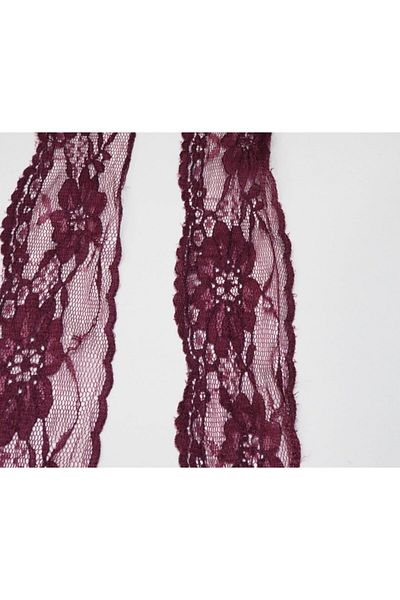 tuhafiyecimiz Burgundy Nylon Lace 5 m
