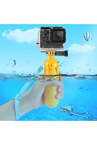 GoPro Puluz Hero Uyumlu Bobber Şamandıra Su Altı Monopod - Sarı