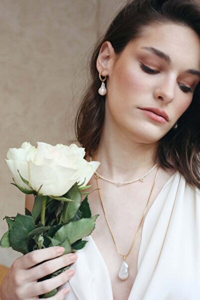 art and crafts jewelry Altın Kaplama Zincir Barok Inci Kolye