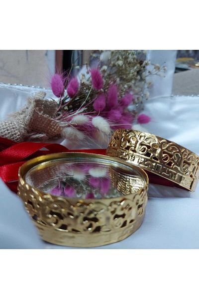 Aker Hediyelik Δαχτυλίδι Riser για Υπόσχεση Αρραβώνα 7x2,5cm Κουτί ανύψωσης χρυσού δαχτυλιδιού με 2 κυλινδρικό καθρέφτη