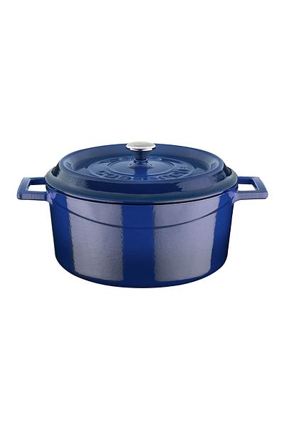 Lava Trendy Cast Blue Round Deep Casserole 24cm