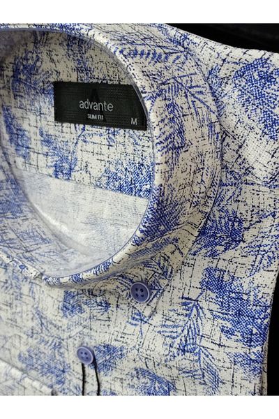 ADVANTE Ανδρικό πουκάμισο μπεζ μπλε Slim Fit
