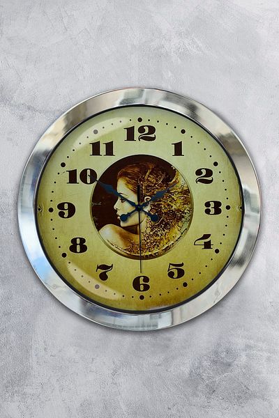 Kasva Concept Cadou 36 Cm Ceas de Perete Vechi din Metal Cromat