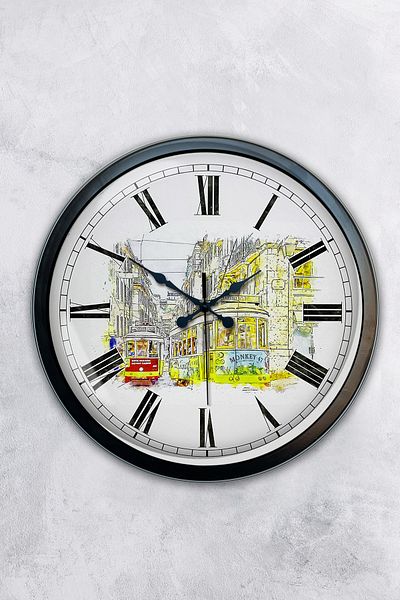 Kasva Concept Gift 40 cm Black Metal Nostalgia Wall Clock