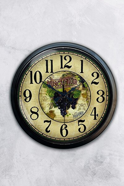 AİB STORE ساعة حائط معدنية سوداء مسقط نوير مقاس 40 سم