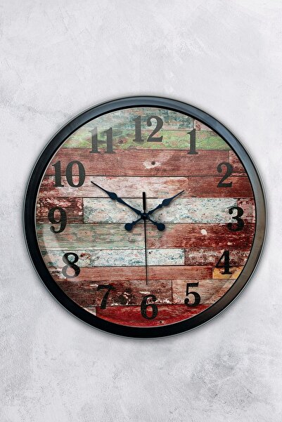 AİB STORE هدية ساعة حائط معدنية سوداء مقاس 40 سم