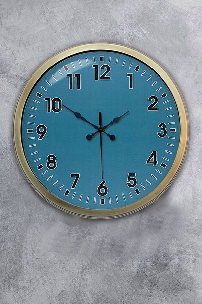 Kasva Concept 40 cm Antique Metal Blue Wall Clock