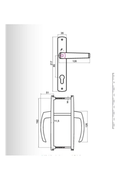 PENBURADA Pvc Alüminyum Kapı Kolu 35 /85 Eksen- Altınmeşe