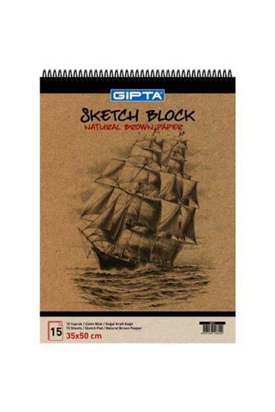 Gıpta Natural Kraft Paper Drawing Notebook 35x50