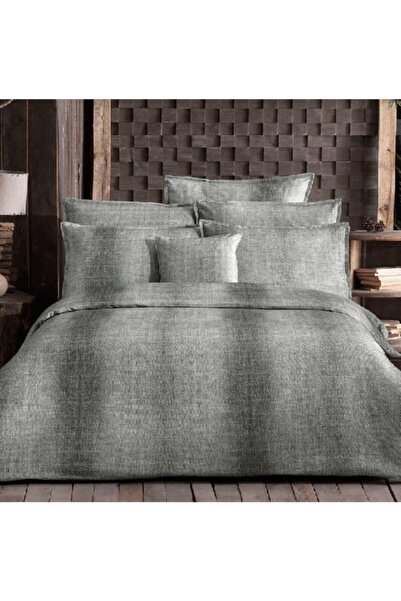 Sarev Keita Gri Çift Kişilik Flanel Nevresim Takımı
