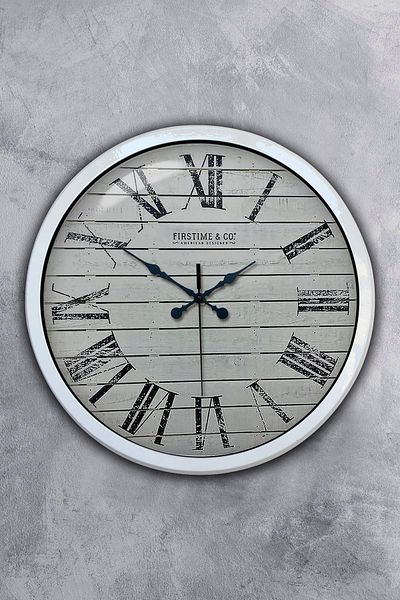 Kasva Concept Gift 40 cm White Metal Novel Wall Clock