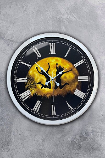 Kasva Concept هدية ساعة حائط معدنية بيضاء مقاس 40 سم