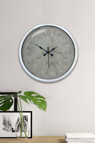 Kasva Concept Gift 40 cm White Metal Kitchen Wall Clock