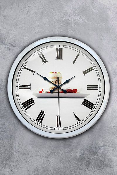 Kasva Concept Δώρο 40 εκ. Λευκό Μεταλλικό Ρολόι Κουζίνας Τοίχου