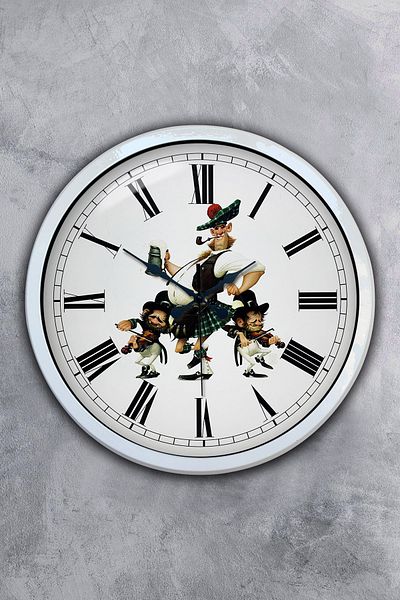 Kasva Concept Gift 40 cm White Metal Cartoon Wall Clock