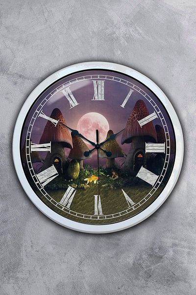 Kasva Concept 40 cm White Metal Children's Room Wall Clock