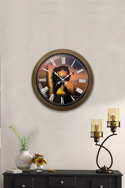 Kasva Concept Gift 36 cm Antique Metal Naturalism Wall Clock