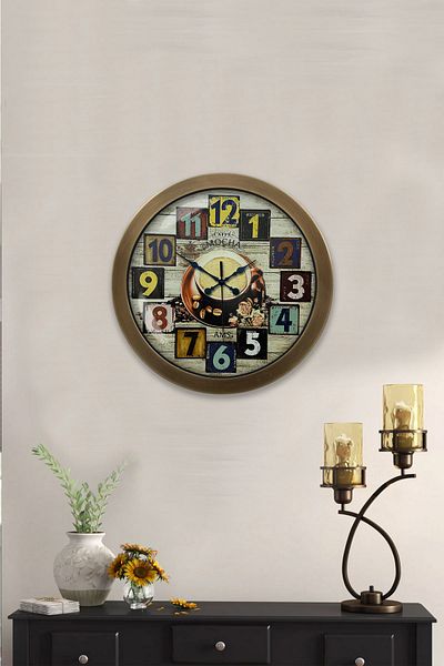 Kasva Concept 36 cm Antique Metal Coffee Wall Clock