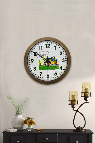 Kasva Concept Gift 36 cm Antique Metal Butcher Wall Clock