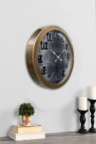 Kasva Concept Gift 36 cm Antique Metal Iron Wall Clock
