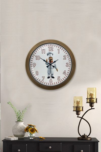 Kasva Concept Gift 36 cm Antique Metal Cook Kitchen Wall Clock