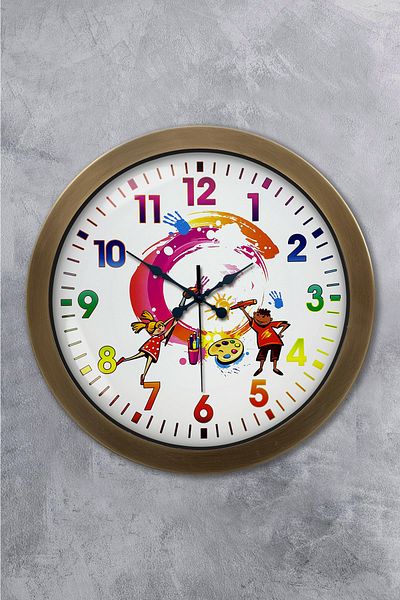 Kasva Concept Cadou 36 Cm Ceas de Perete Copii Metal Antic