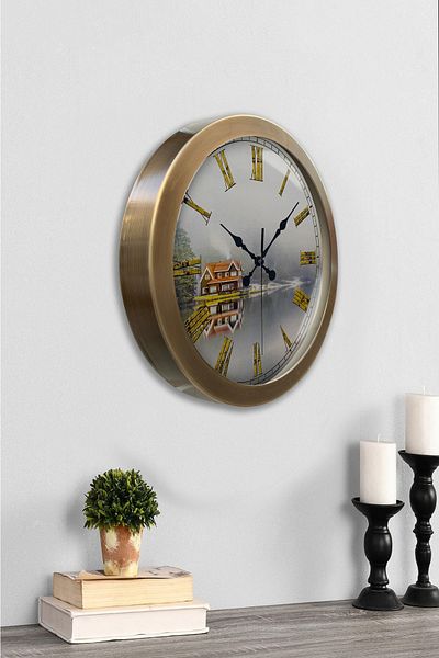 Kasva Concept Gift 36 cm Antique Metal Field Wall Clock