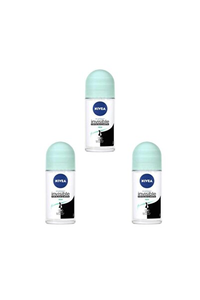 NIVEA Deo Roll-on Kadın Deodorant Invisible Black White Fresh 50 Ml 3 Adet