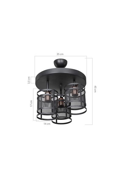 MANO Salda 3-Piece Plofonyer Copper Chandelier