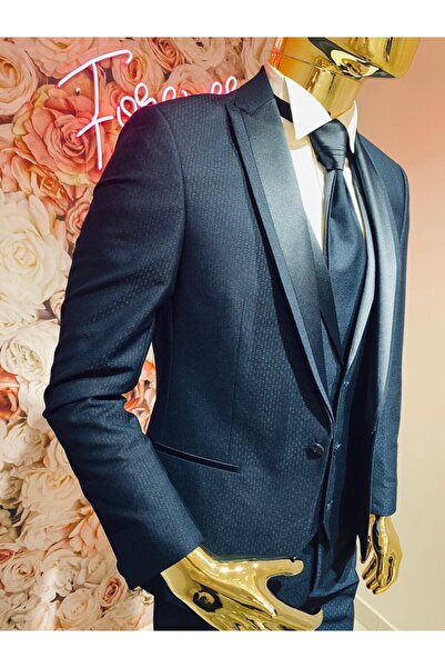 Bİ DÜNYA DAMATLIK Erkek Koyu Mavi Takım Elbise