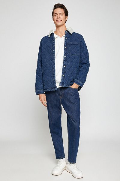 Koton Men's Dark Indigo Jacket 3WAM50032ND