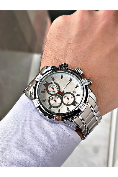 Navimarine Silver Color Steel Strap Men's Wristwatch Bracelet Gift