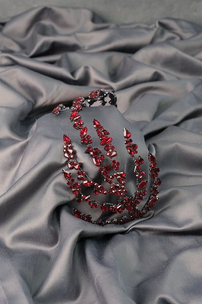 Hobigram Coroană de mireasă Selena Model Henna și Coroană de mireasă – Coroană, Piatră de cristal, Model elegant, Coroană de mireasă – Coroană