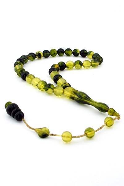 Stanbula مسبحة صلاة من الأكريليك الأصفر والأسود مقطعة على شكل كرة 33 قطعة Tb0003