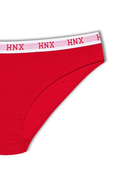 HNX Chiloți de damă cu elastic din jacquard din bumbac roșu