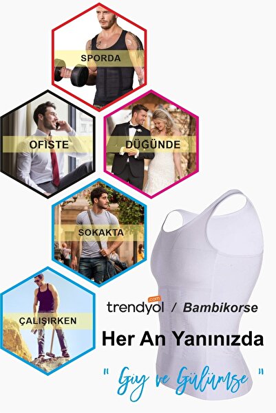 DC 2 Pieces Black Men's Corset Undershirt Chest Gynecomastia Belly And Bagel Area Enhancer