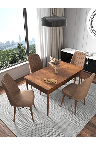 Kaffahome Retro Serisi Barok 70x110 Sabit Masa Yemek Masası Mutfak Masası Mas...