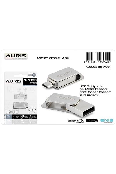 AURISS Auris 128 GB Wickerjet Micro Otg Flash