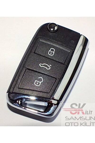 skilit samsun oto kilit سكودا اوكتافيا سوبيرب 2013+ حاوية تحكم كروم مع شعار