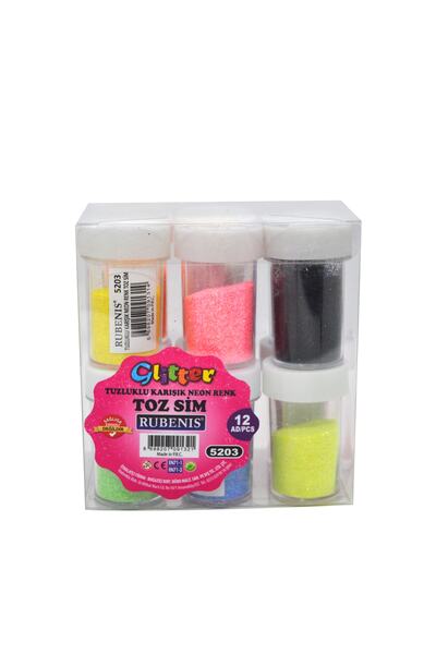 Kids Like Pudră de sclipici în culori neon, pachet de 12 - Culori neon vibrante
