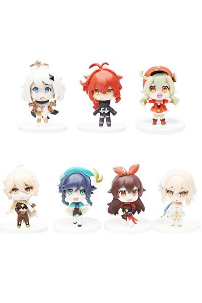 RMC Design Genshin Impact Mini Figürleri 6'lı Set 7.5 Cm Pvc Action Figür Seti