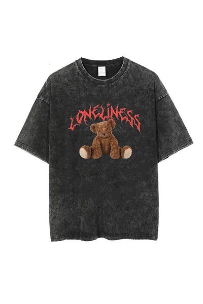 Touz 'Loneliness' Bear Washable Unisex Vintage T-shirt