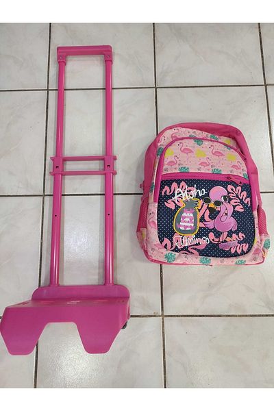 ASTRAL Flamingo Patterned Triple School Bag with Removable Squeegee
