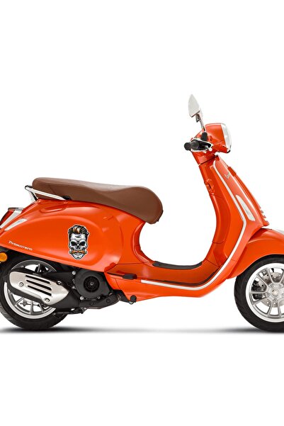 MegaSticker Autocolant retro cu model de motocicletă cu craniu pentru laptop, parbriz, cască și mașină - 15x10 cm