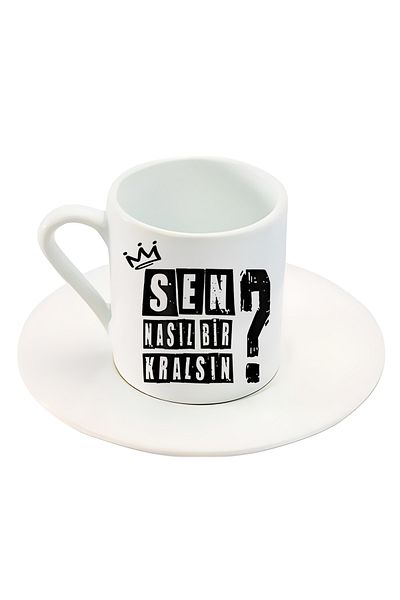 GünayStore Set of 2 Turkish Coffee Cups with What Kind of a King Are You?