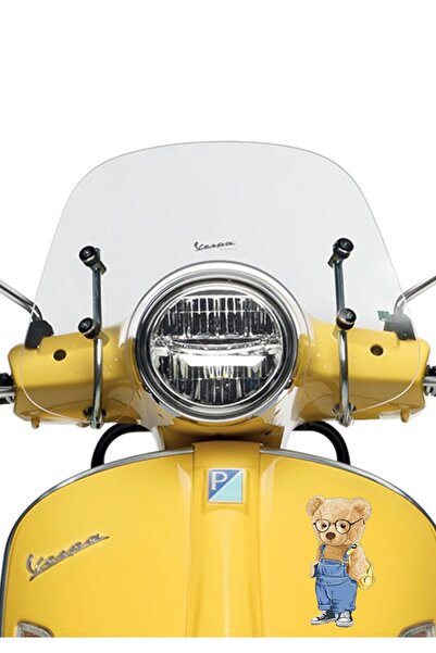MegaSticker Ursuleț de pluș cu ochelari Motocicletă, sticlă, laptop, cască, autocolant auto 15x12 cm