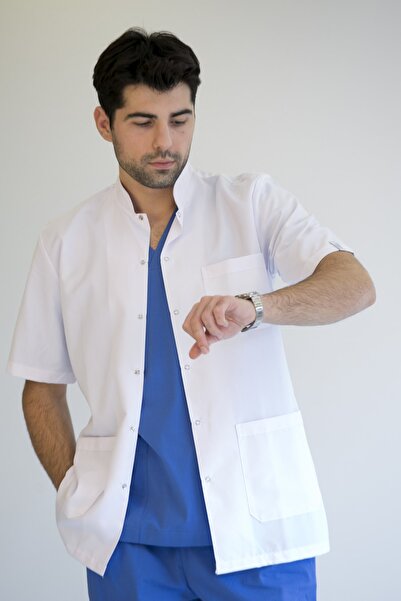 almesta Hakim Yaka Kısa Kollu Doktor Hemşire Öğretmen Önlük